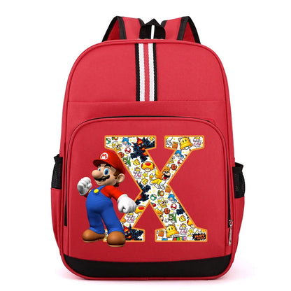 Super Mario Kids Backpack – Cartoon A-Z Schoolbag for Boys