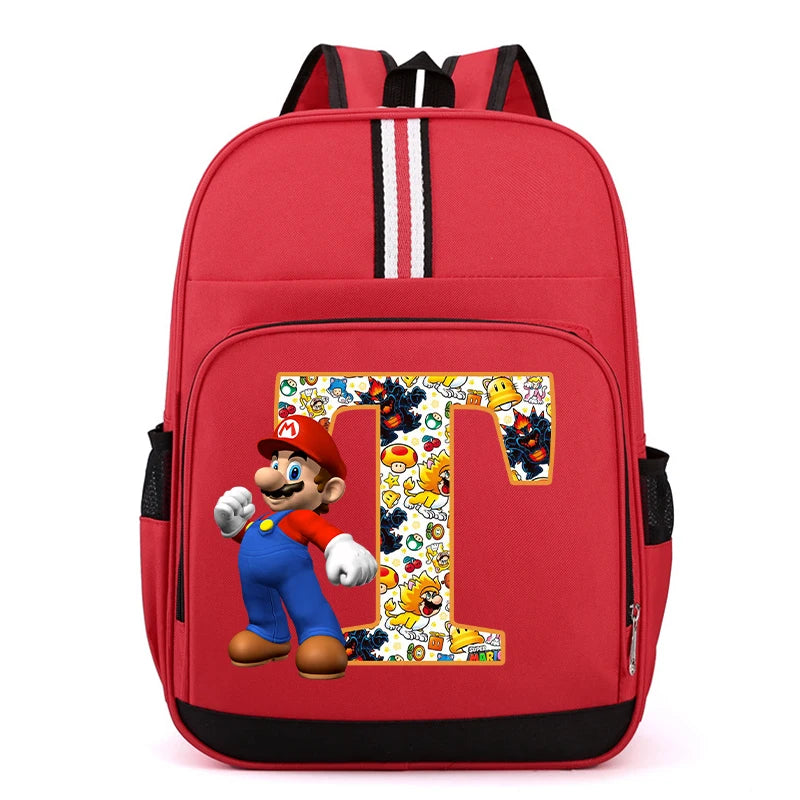 Super Mario Kids Backpack – Cartoon A-Z Schoolbag for Boys