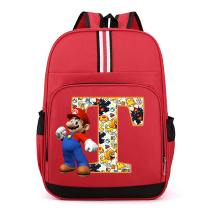 Super Mario Kids Backpack – Cartoon A-Z Schoolbag for Boys