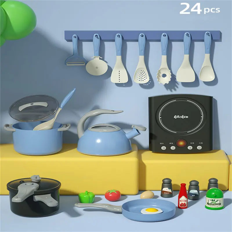 Kids' Pretend Kitchen Set – Mini Food & Cooking Utensils