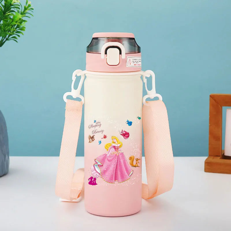 Disney Princess Thermos Bottle – Elsa, Straw & Strap