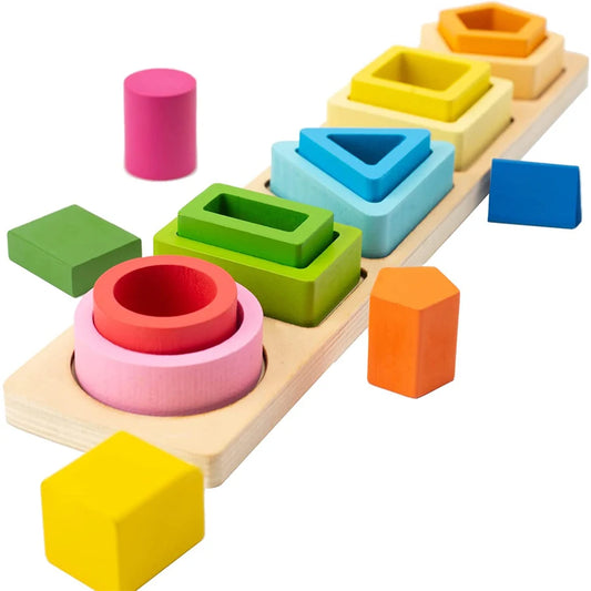 Montessori Wood Toys for Kids Wooden Sorting Stacking Educational
